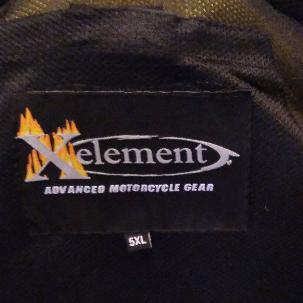 Xelement Motorcycle Jacket Padded Armor Black Yellow 5XL‎